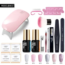 Modelones 18 шт./лот 6 Вт мини светодиодная лампа USB кабель УФ-инструменты для ламп набор Полупостоянный светодиодный Гель-лак для нейл-арта сушилка набор инструментов