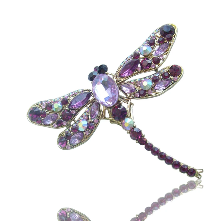 

4 Colors High Quality Women Elegant Brooch Cute Rhinestone Dragonfly Brooches Insect Brooch pins Fashion Jewelry broschen Gifts