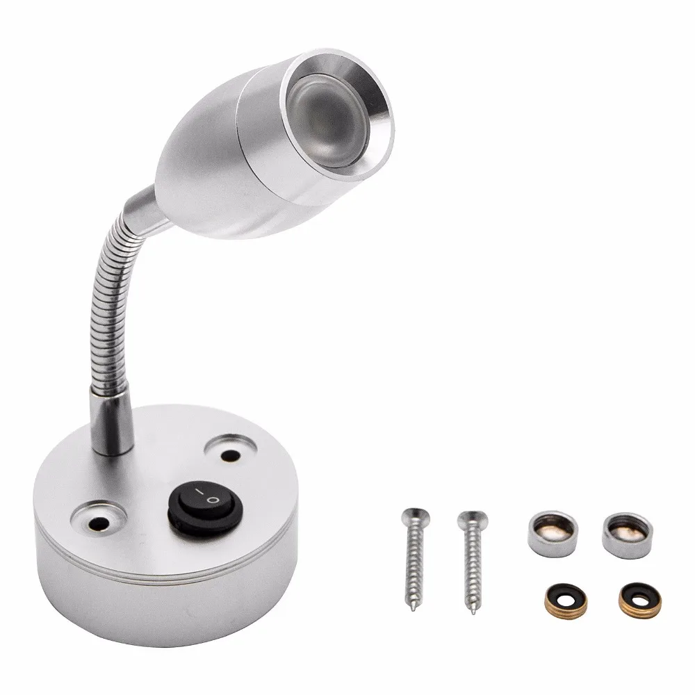 1pcs MASO 12V 1W LED Spot Reading Light Caravan VAN Boat Motorhome Warm Light Interior lamp single