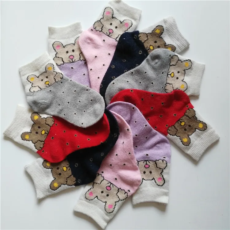 Детские шерстяные зимние носки детские носки хлопковые теплые носки для маленьких мальчиков и девочек мягкие креативные Короткие Носки с рисунком кролика, милые брендовые носки для детей от 3 до 8 лет