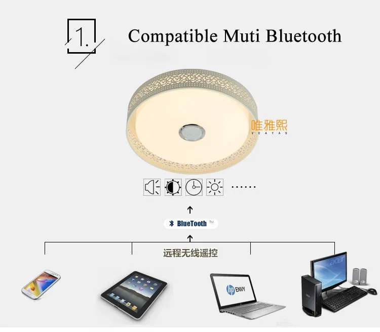 bluetooth  smart  music led ceiling lamp YH 612  (7)_A