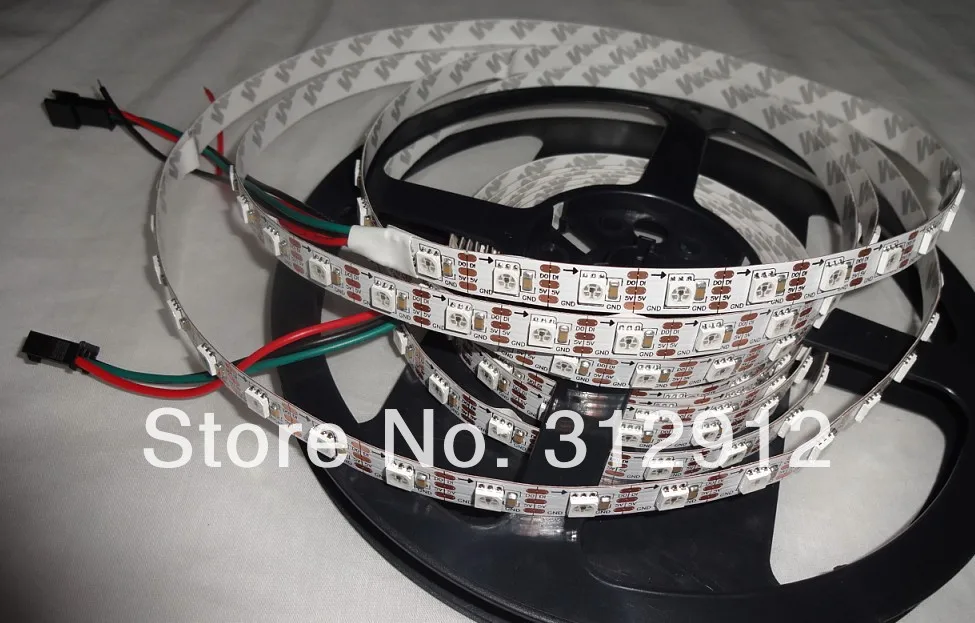 Светодиодная лента IP33 60 шт. 1002led(5050 RGB с INK1003 IC)/м пикселей белая печатная плата не