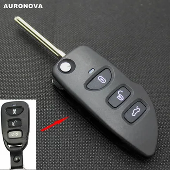 

AURONOVA New Upgrade Folding Key Shell for Kia Carens 3 Buttons Remote Car Key Case DIY