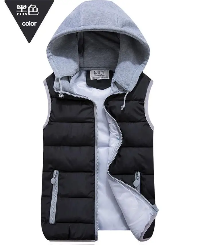 

Woman Spring Autumn Plus Size Removable Hooded Solid Thick Down Waistcoat Female Oversized Winter Cardigan Warm Down Outerwear