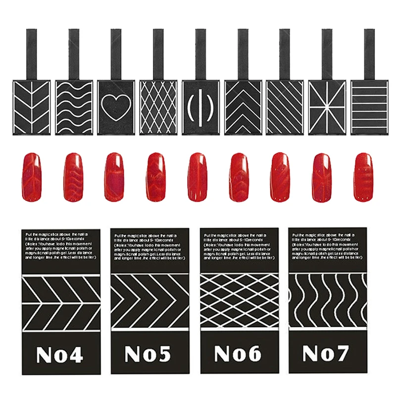 

9 Pieces Nails Magnetic Sticks For Cat Eye UV Gel Nails Polishes Magic Effect Magnetic Sticks Pen Manicure Nail Tool Drawing DIY