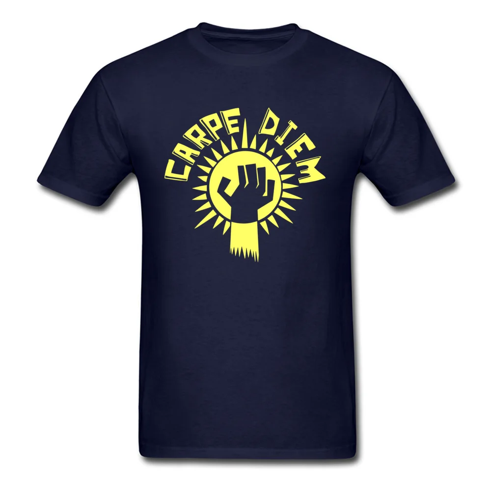 Carpe Diem O Neck T-shirts Summer/Autumn Tops Shirt Short Sleeve Brand 100% Cotton Custom T Shirt Unique Men Top Quality Carpe Diem navy