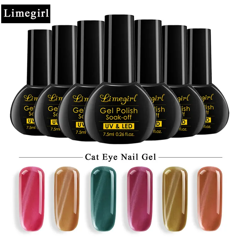 

Lucky Gel Lacquer Jade Cat Eye UV Gel Nail Polish Enamel 7.5ml Cat Eye LED Lamp Chameleon Gel Semi Permanent Soak Off Gelpolish