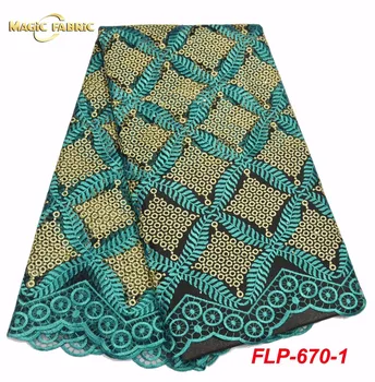 

African Laces Fabric Embroidered nigerian Guipure French Lace Fabric High quality 2018 African French Net Lace Fabric FLP-670