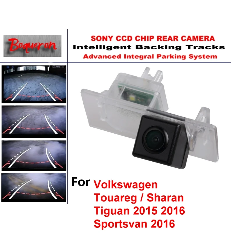 

for Volkswagen VW Touareg Sharan Tiguan Sportsvan CCD Car Backup Parking Intelligent Tracks Dynamic Guidance Rear View Camera