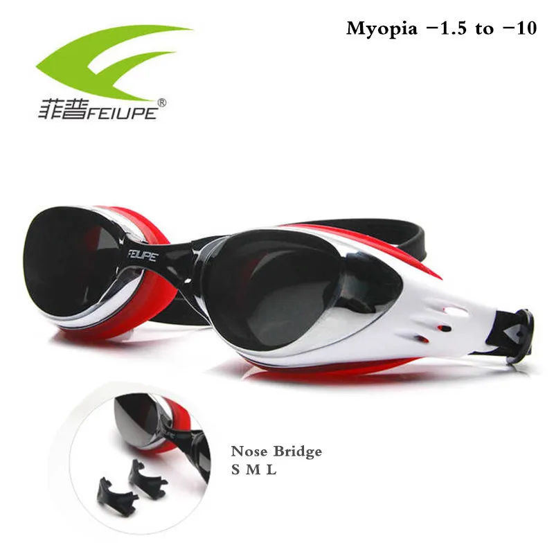 نظارات سباحة الديوبتر قصر النظر-1.5 إلى 10 حمام السباحة لمكافحة الضباب HD 100% سيليكون الغوص نظارات الاطفال مع مربع