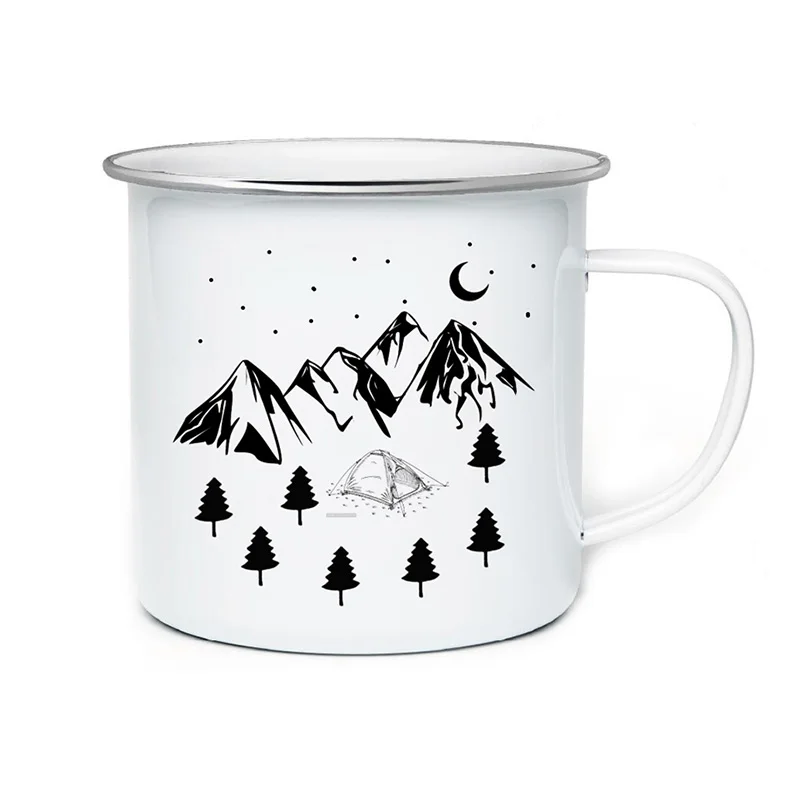 Print Coating Enamel Tea Cup Nostalgic Creative Lover Drinkware Coffee Cups Travel Mug Breakfast Kitchen Tool | Дом и сад