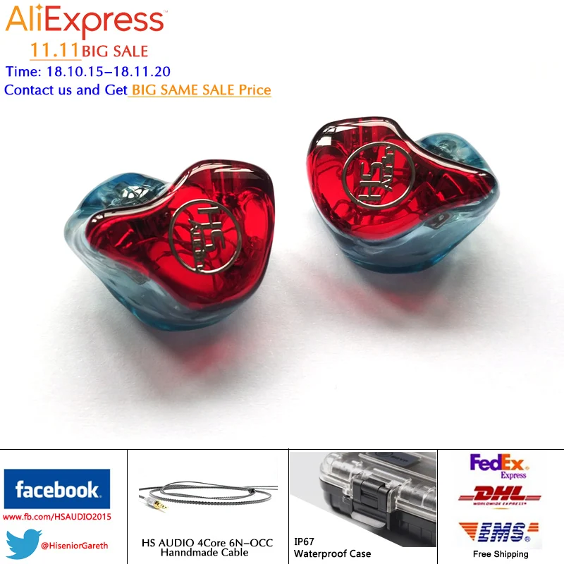 

IE800 DD+BA Balanced Armature BA Drivers UE SE846 535 In Ear Monitor Noise Cancelling Custom Earphone DHL/FEDEX Free Shipping