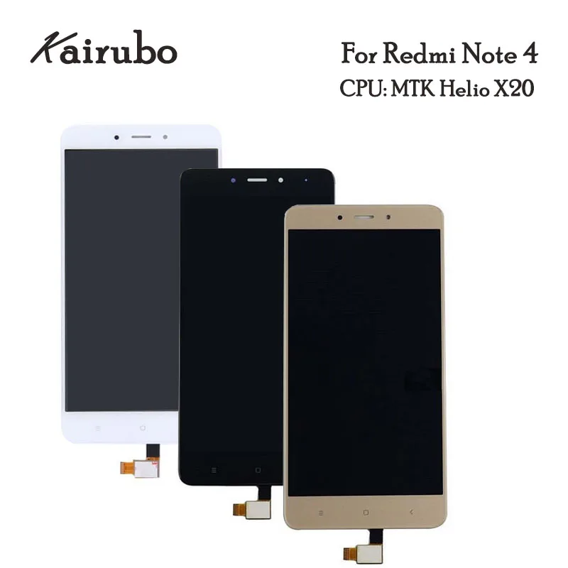 Для Xiaomi Redmi Note 4 MediaTek ЖК-дисплей note4 Helio X20 дигитайзер сенсорные запасные части для