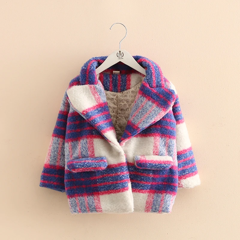 Baby cloth coat 2016 children han edition new winter girl children s clothing grid coat wt
