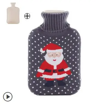 

Free shipping 2000ml large winter Santa Claus wart hand cartoon hot water bag rubber water filling hot water bag