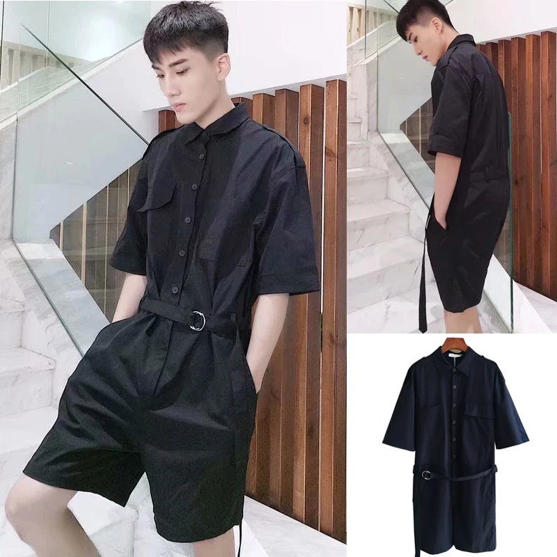 S XXXL 2018 tide волосы стилист японские Повседневный рабочие комбинезон мужской