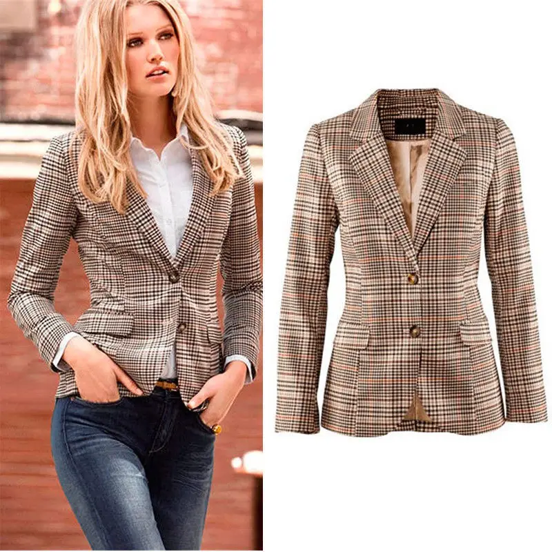 2018New Spring Autumn Europe America Women Fashion Office Lady Blazers