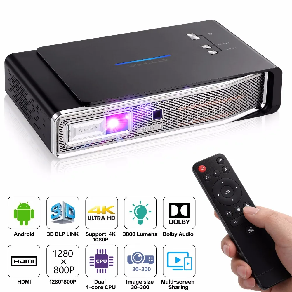 OTHA 600 ANSI Iumens MiniSmart 3D проектор для домашнего кинотеатра Поддержка 4 K 10К 80phd мини