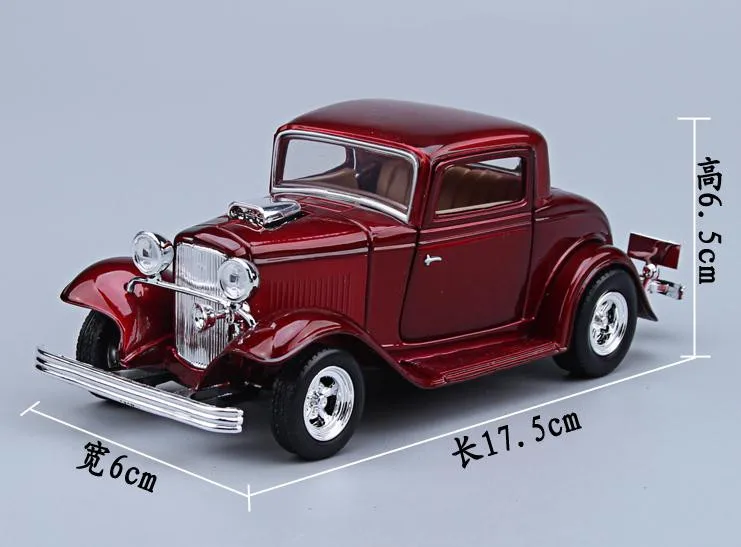 Высокая имитация 1932 Ford coupe модель автомобиля, 1:24 передовая Игрушечная машина из сплава, 4 открытые двери Ретро Коллекционная модель