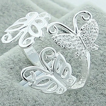 

Wholesale Price 925 Sterling Silver Rings Insect Three Butterfly Adjustable Rings For Women Fine Jewelry 2019 New