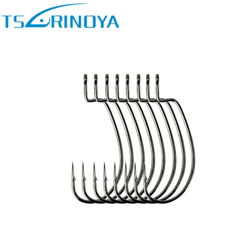 

16Pcs Tsurinoya 1#, 1/0#, 2/0# Treble Hook Carbon Steel Wide Abdomen Crank Hook Barbed Hook For Soft Lure Bait Fishing Tackle