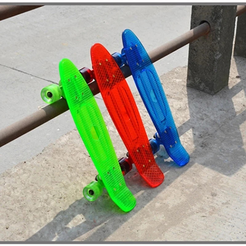 Новый стиль Peny скейтборд светодиодные фонари полный 22 &quotРетро Cruiser mini longboard с