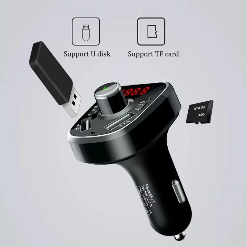 Автомобильный Bluetooth комплект беспроводной fm-передатчик громкой связи модулятор lcd Автомобильный MP3-плеер 3.1A двойной USB зарядное устройство Поддержка TF карты XM-157