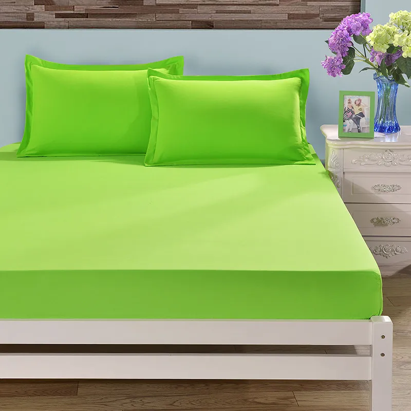 3 Pieces Green Color Bedding Sets 100 Polyester Sheet Pillowcase Sets