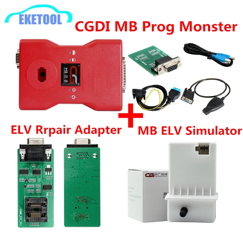 

Supports All Key Lost CGDI Prog MB For BENZ Add Fastest Key via OBD CGDI MB With ELV Repair Adapter&MB ELV Simulator DHL FAST
