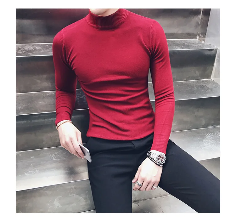 best sweaters for men MRMT 2022 Brand Autumn New Knitting Men's Sweater Pullover for Male Half High Collar  Sweater sweater crewneck
