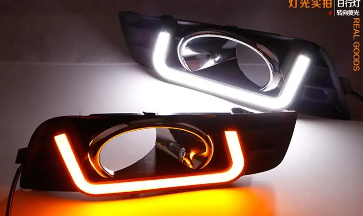 SMK led daytime running light drl for chevrolet cruze 2009-2013, pipe pure light, with yellow turn signal and blue night mode SMK led daytime running light drl for chevrolet cruze 2009-2013, pipe pure light, with yellow turn signal and blue night mode