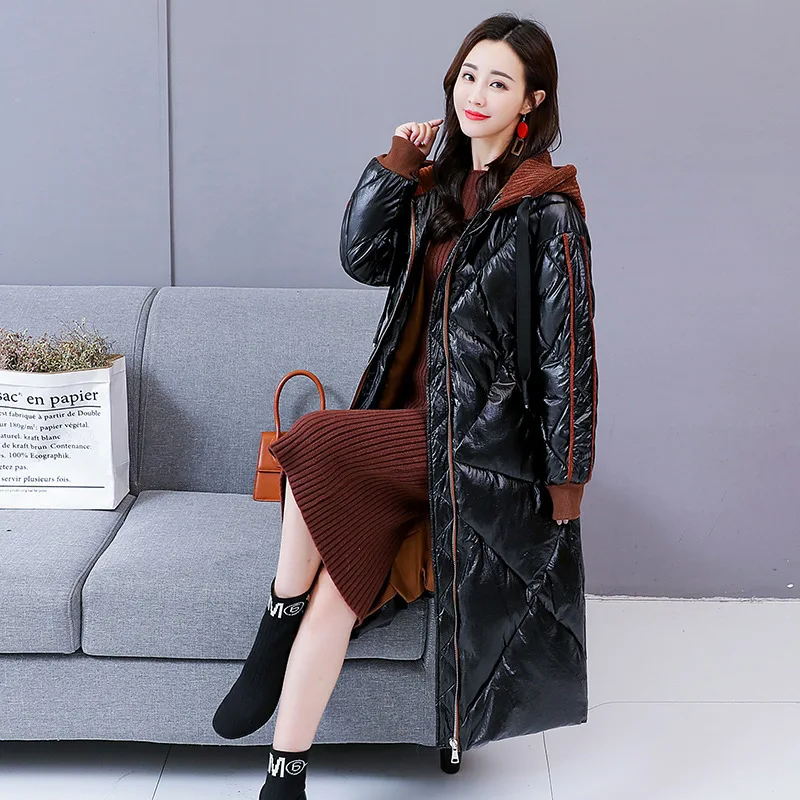 Mode golden Grande De Mince Décontracté D'hiver Femmes Black Épais Matelassé Parka Longue Veste Qh086 Taille Chaud 2019 Coréenne Femelle Feminina Coton Manteau wNvm0Oy8nP