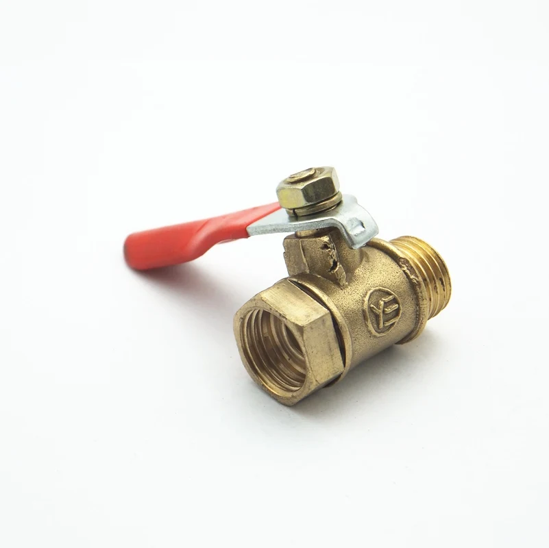 1/4" BSPT Female x 1/4" BSPT Male Threaded Two Way Brass Ball Valve For Oil Water Air