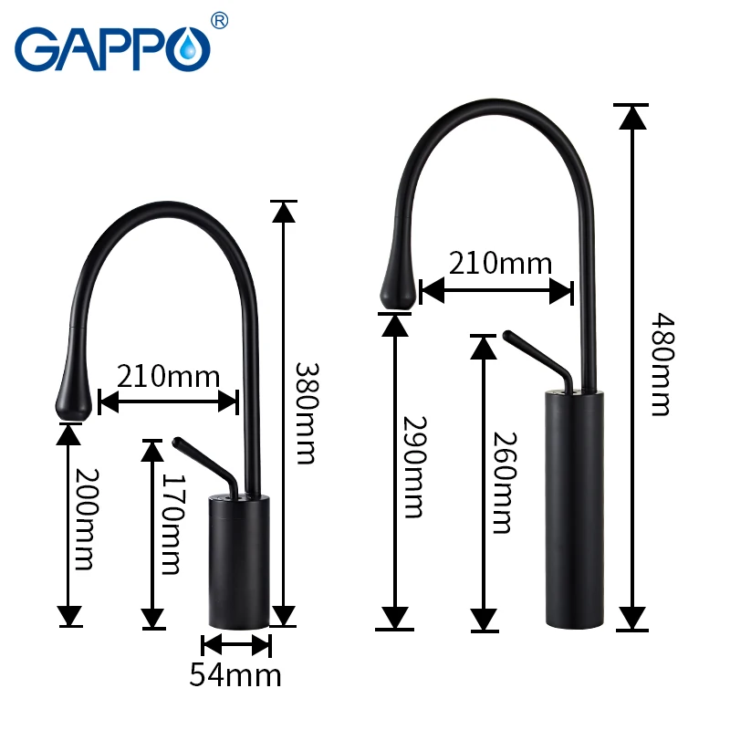 GAPPO Basin faucets Bathroom faucet basin mixer sink faucet Water Tap cold and hot waterfall faucets Single Handle Mixer Taps