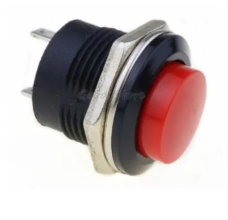 R13-507 Мгновенный SPST без Красной круглой крышки кнопочный переключатель AC 6A/125V 3A/250V 6 цветов - Color: Red