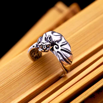 

Thai silver ring opening of men and women style restoring ancient ways the bat silver rings