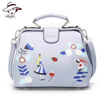 

Casual Embroidery Fashion Women Crossbody Handbag Cartoon PU Leather Messenger Bag Famous Brands Designers Girls Shoulder Tote