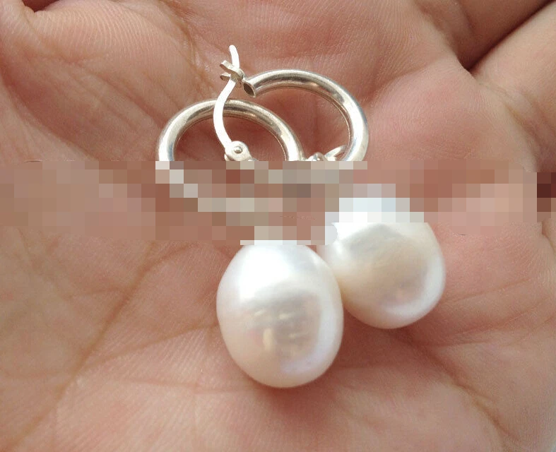

hot sell new - 1409 natural white rice shape pearl earring