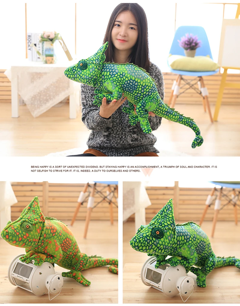 Brinquedos de Pelúcia Aniversário do Bebê Gigante Simulação Répteis Lagarto Camaleão Personalidade Animal Boneca Travesseiro Crianças Presente Natal 1 pc 80 cm 13 Cheap Pelúcia da vida real