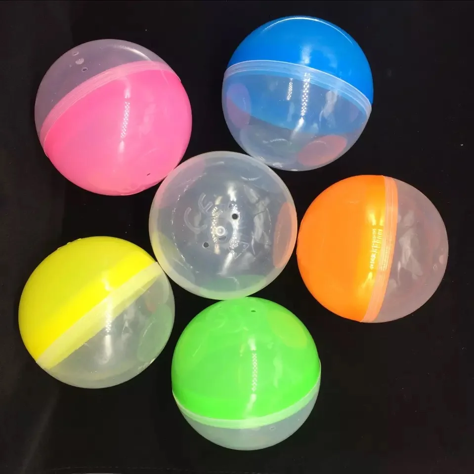 

100mm Plastic Capsule Toy Capsules For Vending Empty Half Clear Half Colored Plastic Toys Ball 50pcs/Lot Free Shipping