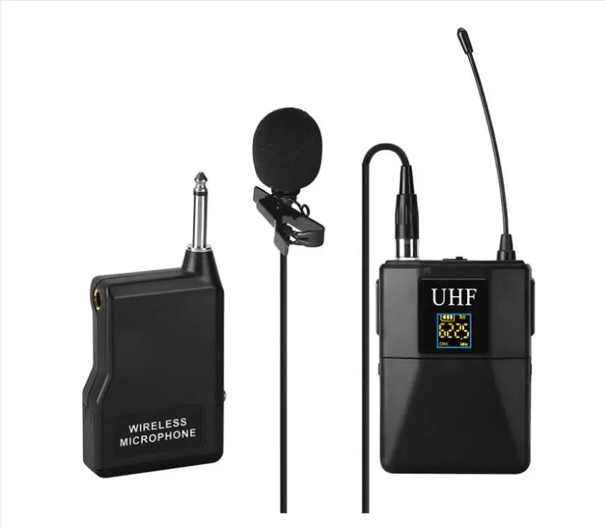 Профессиональный петличный беспроводной микрофон UHF конденсаторный U8 для