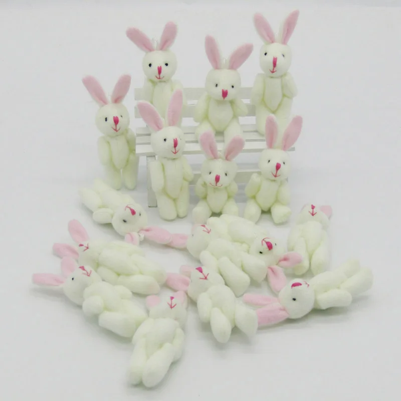 100 шт./лот, Kawaii Mini Bunny, 8 см, плюшевые игрушки, кролик, мягкие игрушки в виде животных, Маленькая подвеска по телефону, подарки для свадьбы 01802