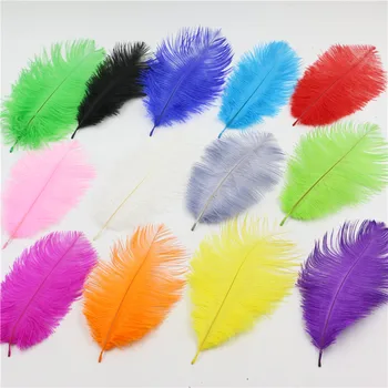 

100pcs/lot 15-20cm(6-8 inch) white Ostrich Feather Drabs for Headdress Ostrich feather plumes for wedding decoration mask