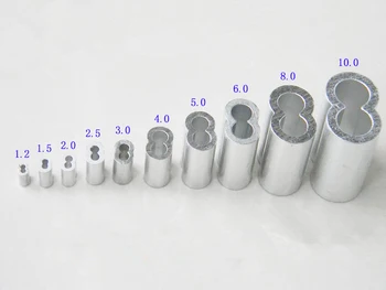 

M1-1.2-1.5-2-2.5-3-4MM 8 Shape Aluminum Wire Rope Aluminum Ferrules Crimping Sleeves Clamps Clip Wire Cable Fittings