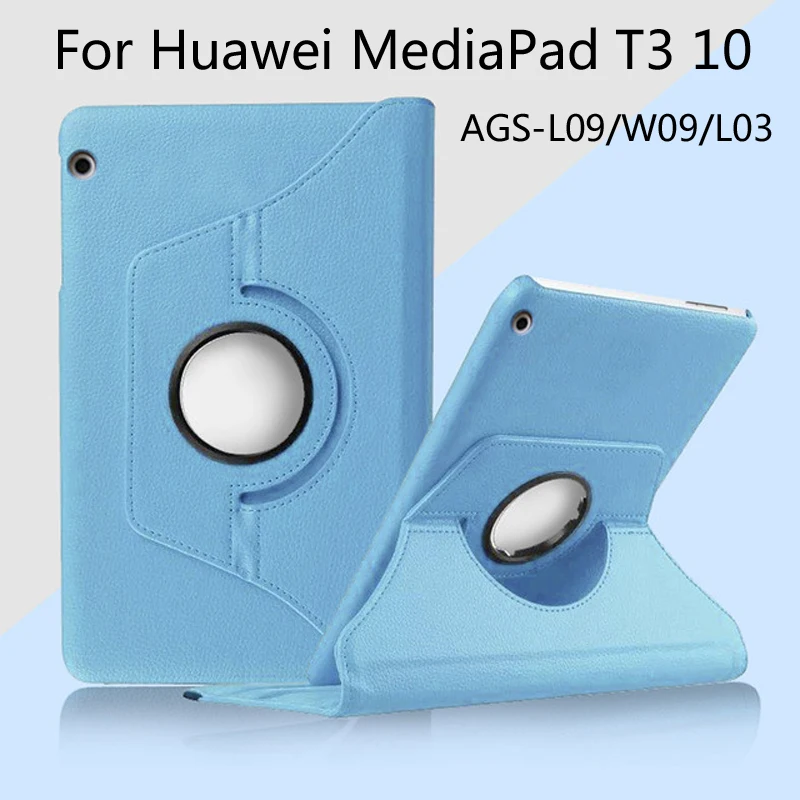

360 Degree Rotating Skin Cover Case For Huawei MediaPad T3 10 AGS-L03 AGS-L09 AGS-W09 9.6 inch Tablet