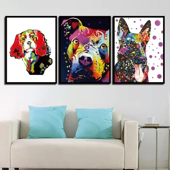 

Canvas Pictures Nordic Home Decor Simple Watercolor Animal Dog Paintings Wall Artwork Prints Poster Hotel Modular Living Room