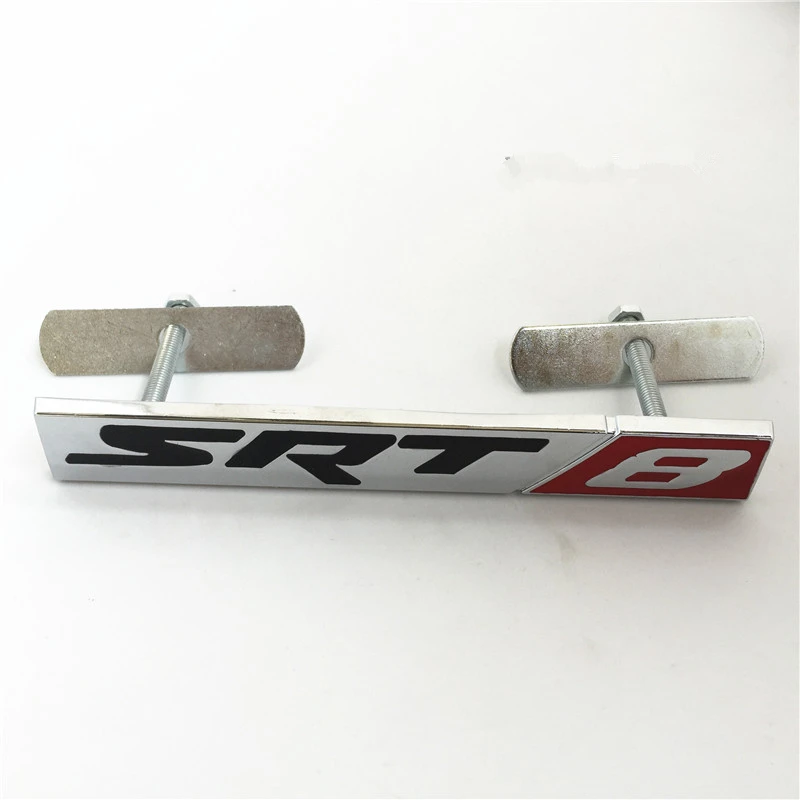 

3D Metal Chrome SRT8 SRT 8 Front Grille Grill Badge Emblem Auto Car Racing Logo styling