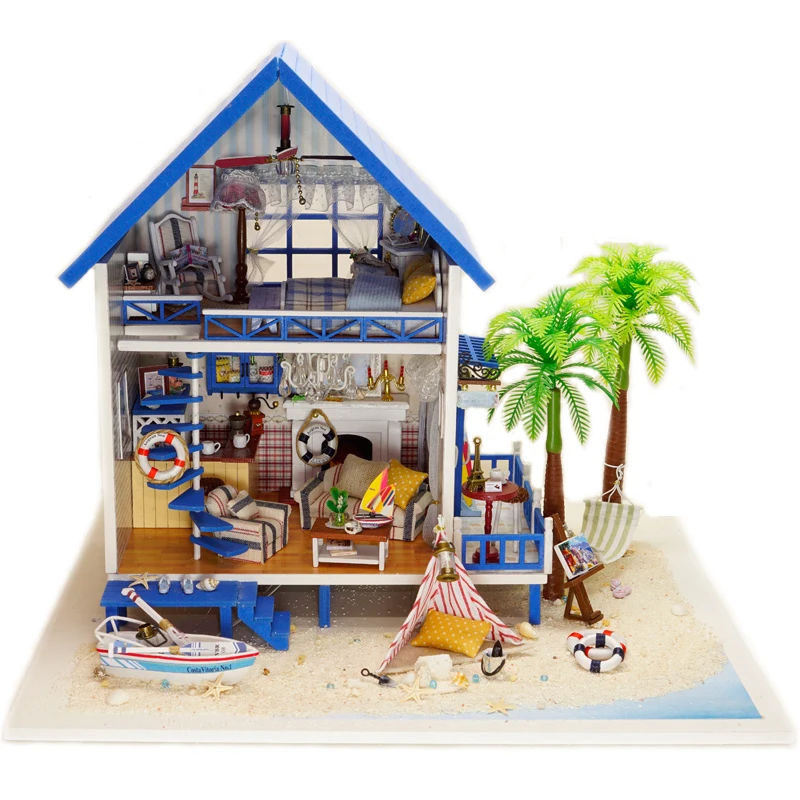 

Dollhouse DIY Doll House Miniature Furniture Accessories 3D Wooden Handmade Model Toys Gift For Children A029 #D