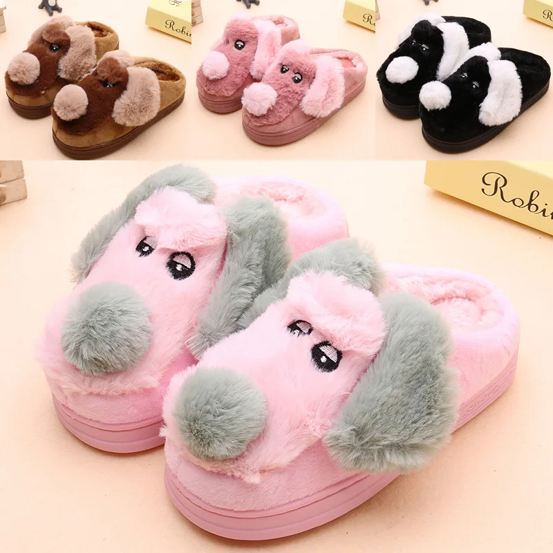 Candy color Slippers Baby Children Fur Slippers Kids Winter Warm Flip