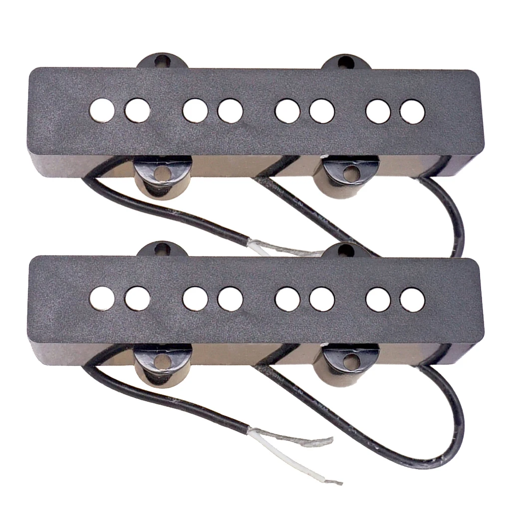 Tooyful Exquisite 2Pcs Black Electric Bass Open Pickups DIY for JB Jazz Bass Musical Instrument Accessory